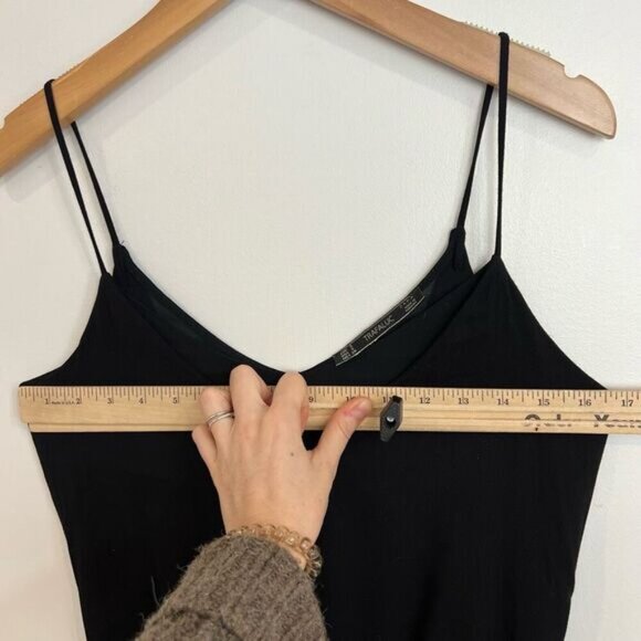 Zara Womens TRF Black Ribbed Jumpsuit Sleeveless Size Small Pockets One Piece - Picture 9 of 11